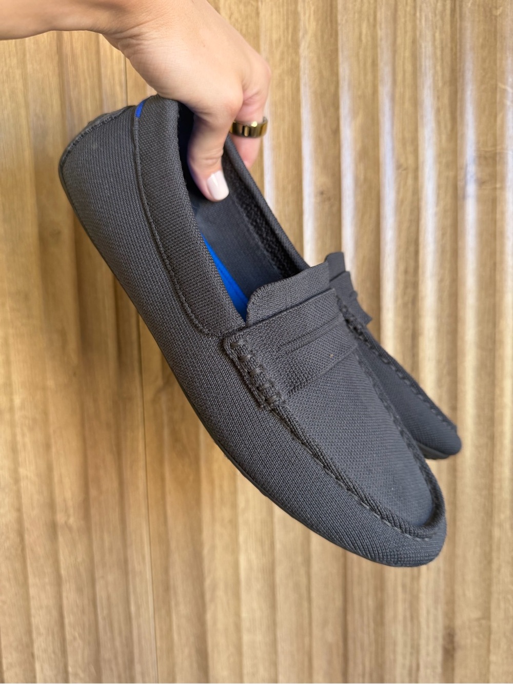 ROTHYS Mens Grey Driving Loafer Slip On Dress Shoes